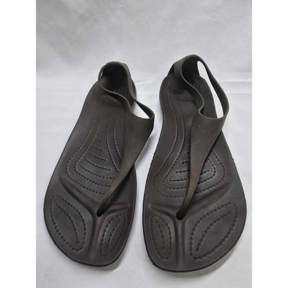 Crocs Serena T Strap Brown Sandals Women Size 9 US- Used - Picture 4 of 10